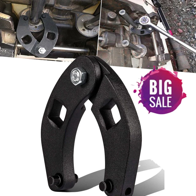 Adjustable Gland Nut Wrench Tool for Hydraulic Cylinder Cap Remover Farm Black