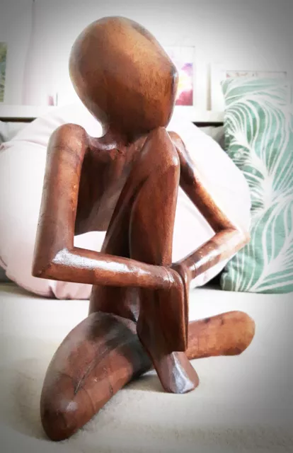 Schöne Yoga/Meditation Deko Figur aus Holz, Höhe ca. 25 cm