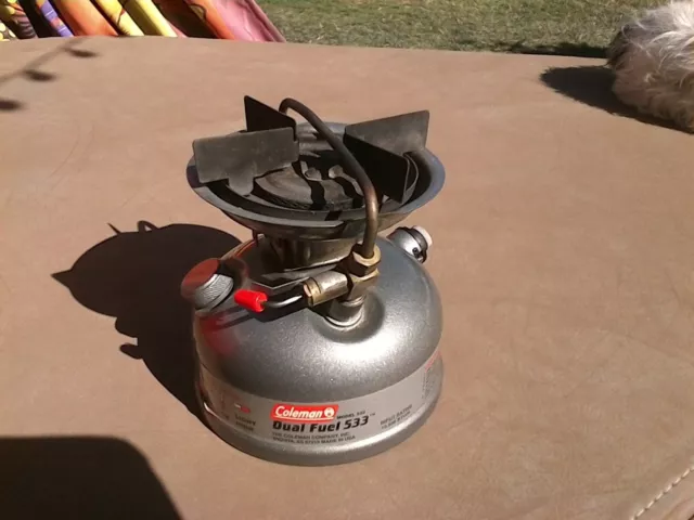 COLEMAN MODEL 533 Dual Fuel Single Burner Camp Stove Nice $29.99