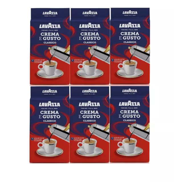CAFFE' LAVAZZA CREMA E GUSTO CAFFé MACINATO ESPRESSO QUALITA' ROSSA MOKA  250g x2 EUR 8,25 - PicClick IT