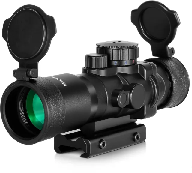 4X Rifle Scope Red Green Blue Reticle 32mm FMC lens W/ 20mm Picatinny Rail Mount