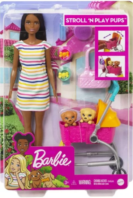 Barbie Stroll N Play Pups Doll and Play Set You Can Be Anything