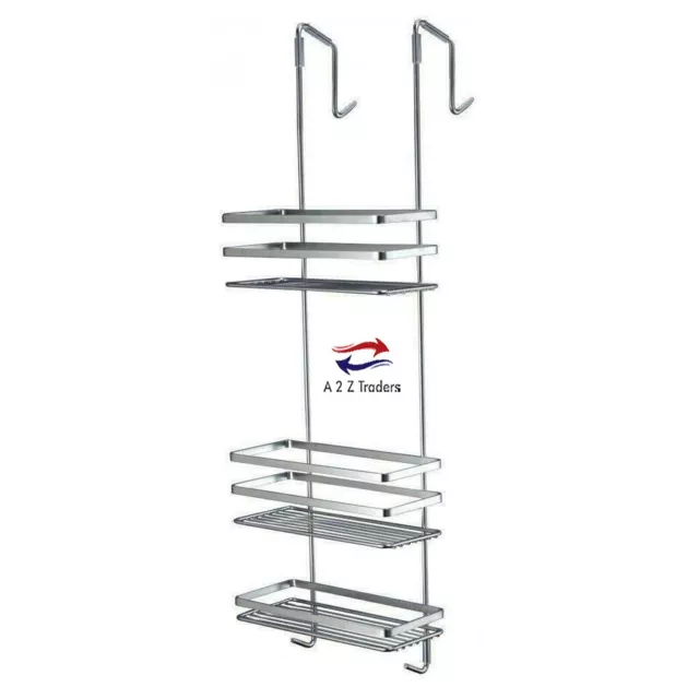 3 Tiers Over The Door Storage Shower Rack Shelf Organiser Bathroom Caddy Basket