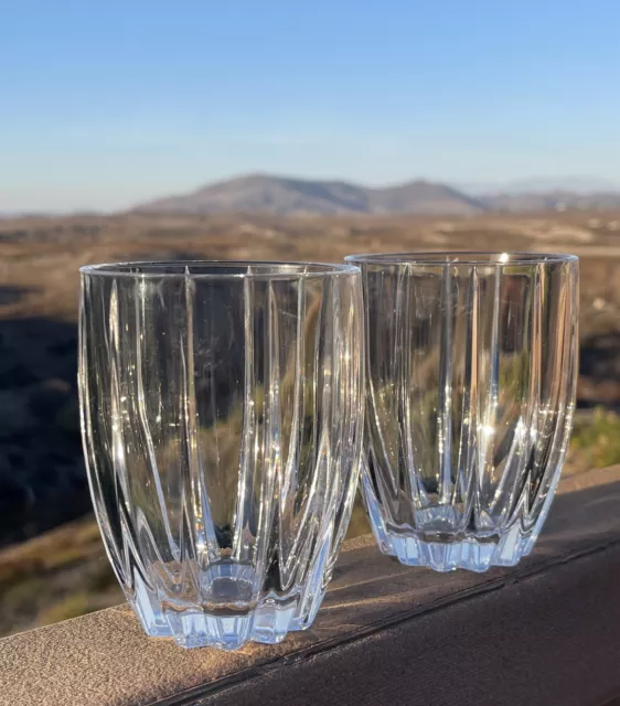 Set of Two 2 Waterford Marquis Omega Double Old Fashioned Whiskey Rocks Glasses