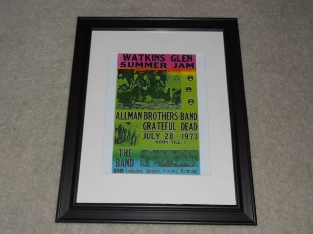 Framed Watkins Glen Summer Jam 1973 Mini-Poster Grateful Dead, The Band 14"x17"