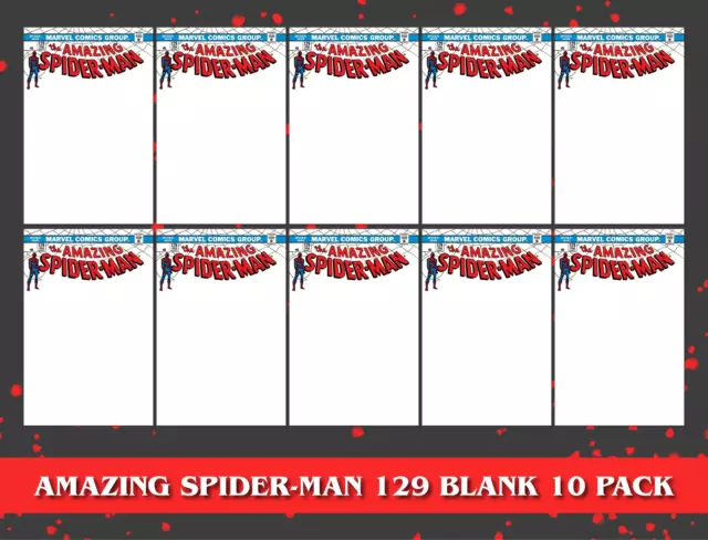 [10 Pack] Amazing Spider-Man 129 Unknown Comics Facsimile Edition Exclusive Blan