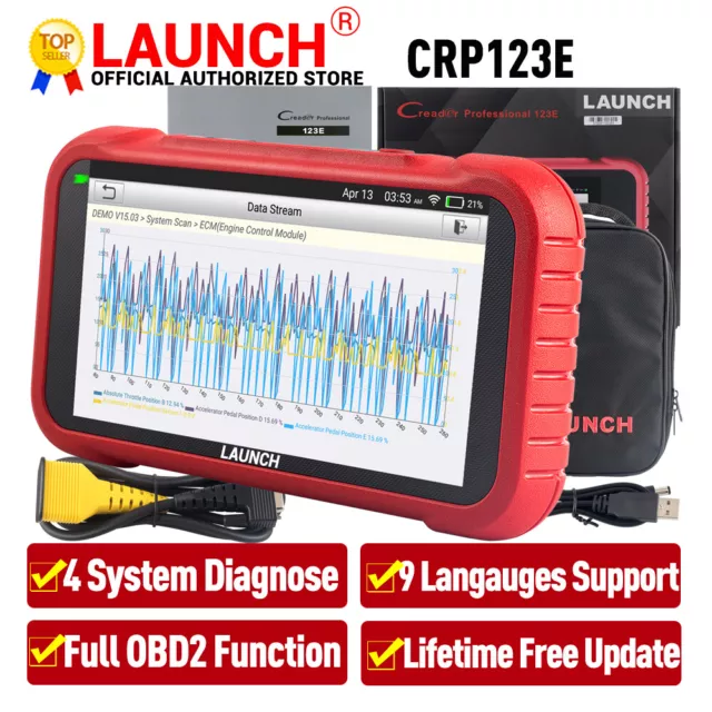 2024 LAUNCH CRP123E OBD2 Scanner Diagnostic Scan Tool Engine ABS SRS Code Reader