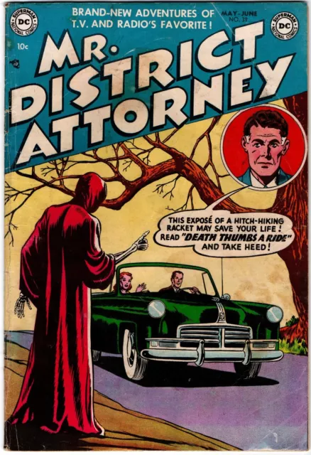 Mr. District Attorney #39  G+ 2.5  1954 D.C. crime  scarce horror cover