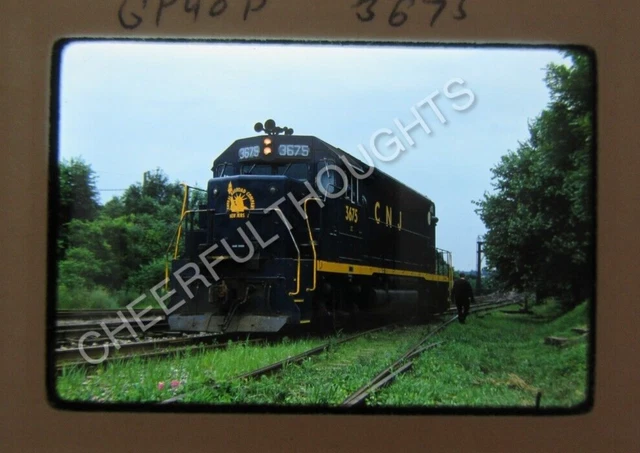 Original '75 Kodachrome Slide CNJ Jersey Central 3675 GP40 Phillipsburg    38S48