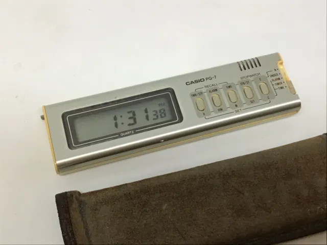 Vintage CASIO PQ-7 Pocket Digital CLOCK Stop Watch ALARM JAPAN 1979 Working