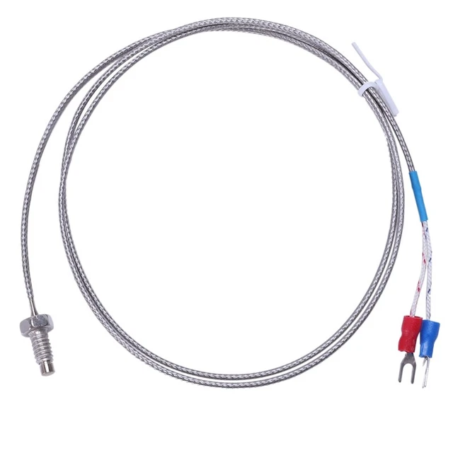 Termocoppia Tipo K A Spade, Lunghezza 1m, Range 0-400°C, Sensore Per Termoregolatore - 2
