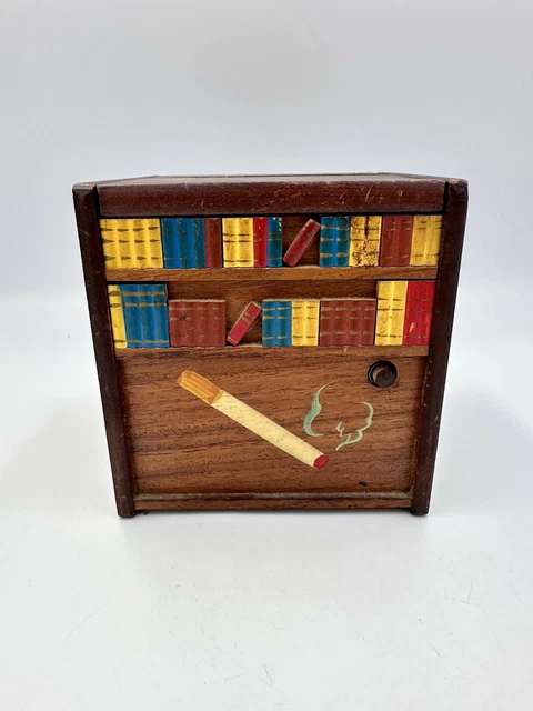 MECHANICAL CIGARETTE DISPENSER Music Box Dog Smoke Gets In Eyes Japan  WORKING $185.00