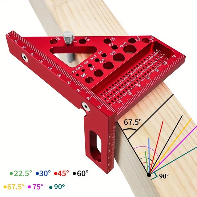 Triangular Angle Measuring Tool ANGLE RULER MEASURING Tool Square Protractor Woodworking Miter Triangle ...