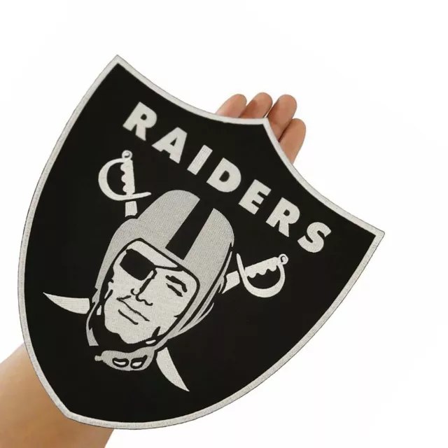Oakland Raiders Shield Logo Large Size 11.0"x12.0" Sew Embroidered Iron on Patch