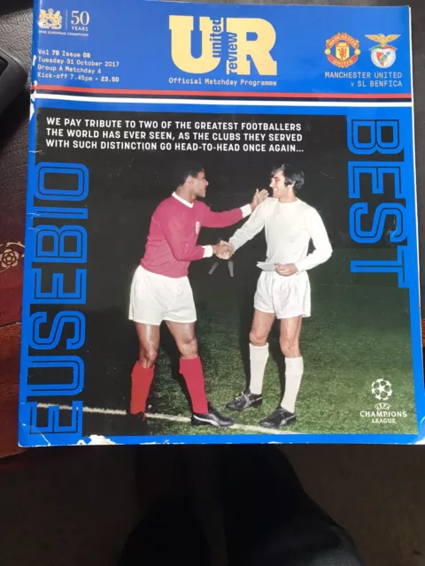 Man Utd v Benfica Champions League 2017/18....George Best Tribute on cover + in