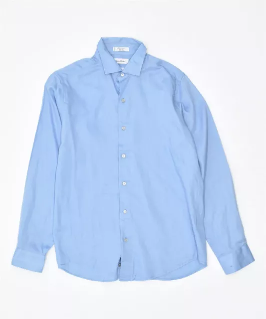 CALVIN KLEIN Camicia Sateen Ragazzo 15-16 Anni Blu Cotone V003