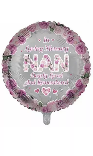 In Loving Memory of NAN Round Remembrance Balloon. Fast And Free Delivery.