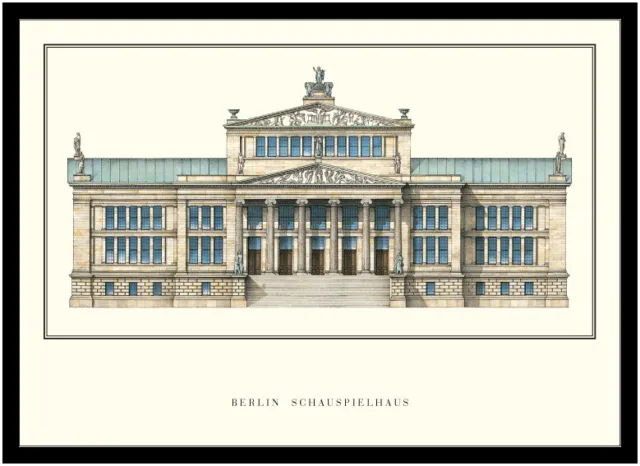 Schinkel Poster Kunstdruck Bild im Alu Rahmen Berlin Schauspielhaus 50x70cm Neu