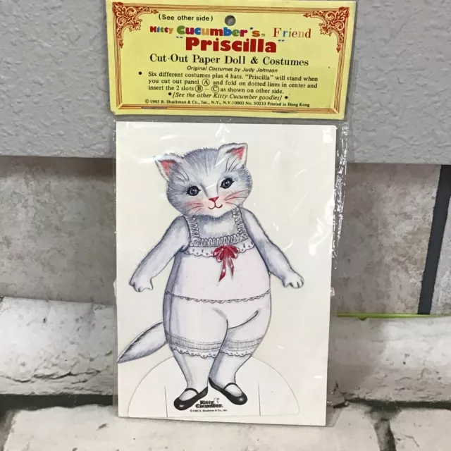 Kitty Cucumber Priscilla Cut Out Paper Doll Fashion 1985 Vintage NEW NIP