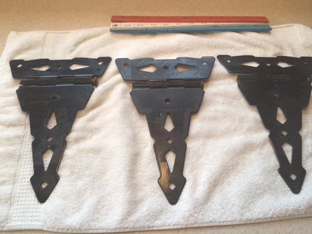 3-Black T-Strap Hinges Cast Iron Heavy Duty 10” Barn Door Fence Gate 13