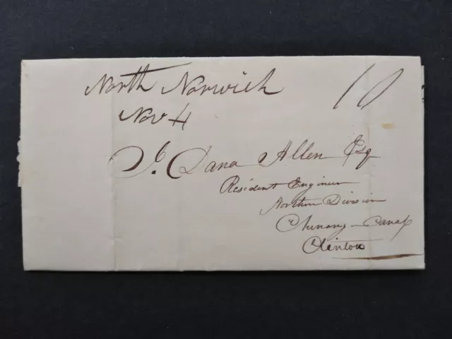 New York: North Norwich 1833 Stampless Cover, Ms, Chenango Co to Clinton