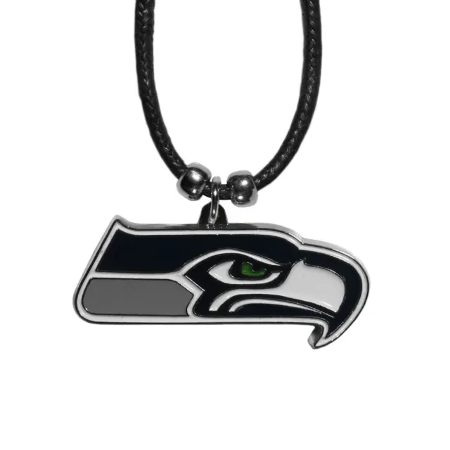 Seattle Seahawks Cord Necklace with Logo Charm NFL Football Licensed Jewelry