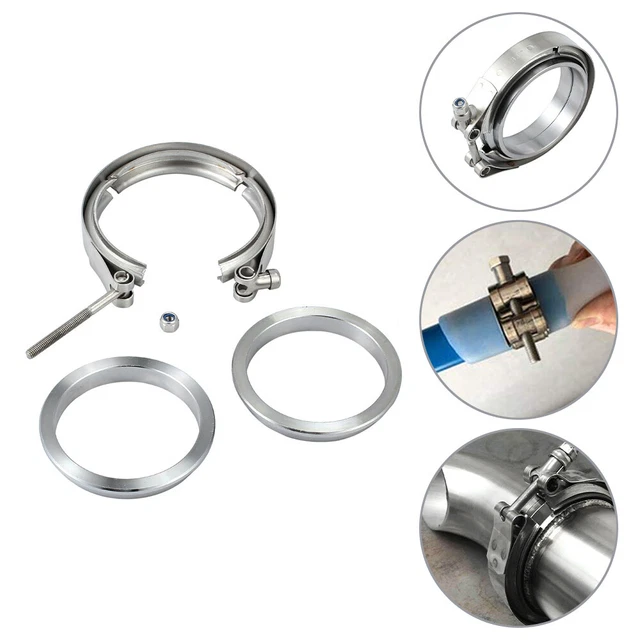 Edelstahl Auspuffschelle 105 Mm Für ATV, Quad, Bashan, Jinling | Typ 35, Breite 28 Mm | Silber