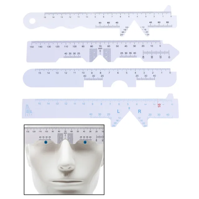 4 Types 4pcs/Set White Eye Straight Edge PD Ruler Pupillary Distance Rulers/ F6