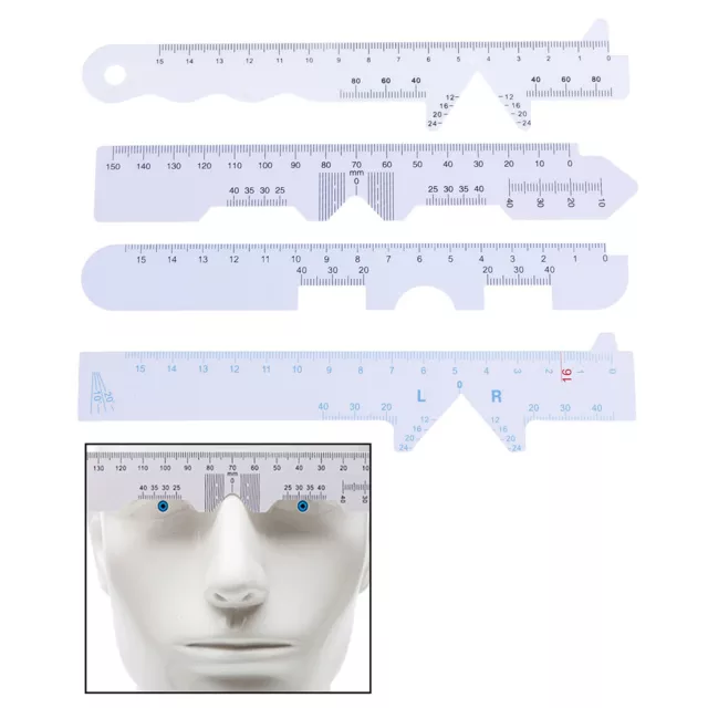 4 Types 4pcs/Set White Eye Straight Edge PD Ruler Pupillary Distance Rulers:da