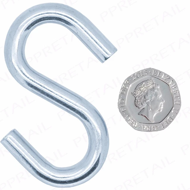 SHOOKS X5 Silver 56mm Thick Steel Butchers Hanging Connecting Linking Zinc Plate