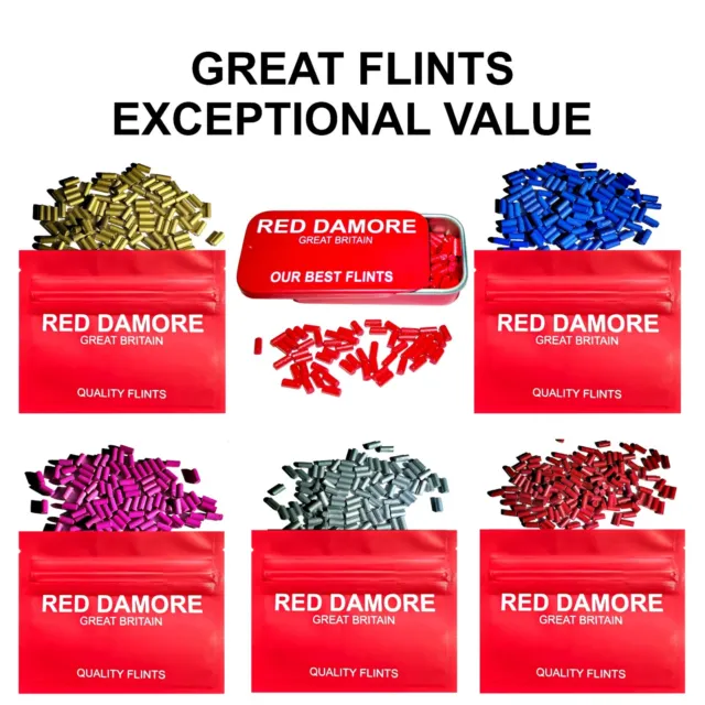 Lighter Flints VARIOUS COLOURS Lighters Flint for Lighter Flints RED DAMORE