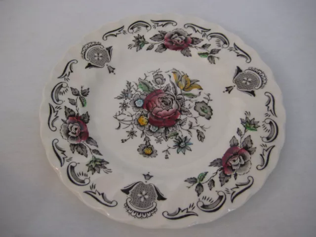 Vintage Myott Bouquet Staffordshire Dessert Plate, 6" Diameter