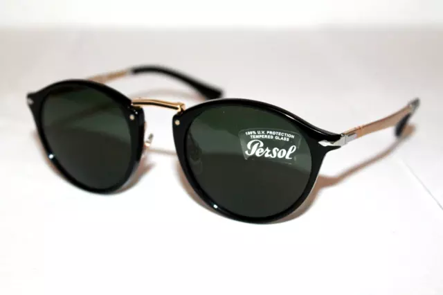 PERSOL Sunglasses PO3248S 95/31 Black Frame W/ Green Gradient Lens