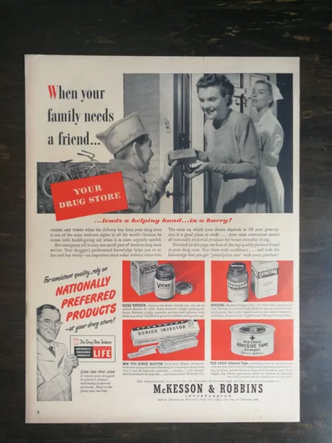 Vintage 1951 McKesson & Robbins Drug Store Products Full Page Original Ad 622