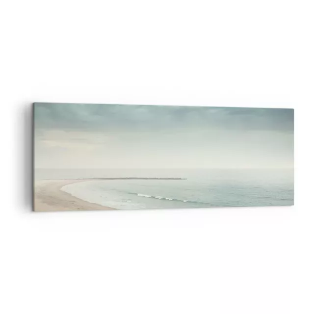 Quadro su Tela 140x50cm Mare Spiaggia Camminare Stampe Immagini Quadri Murale