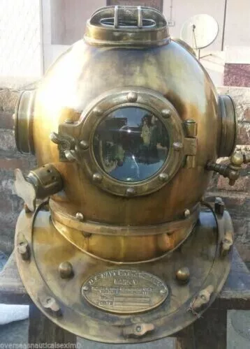 Boston Antik Scuba Deep Diving Helm Mark V US Navy Divers Vintage Geschenk