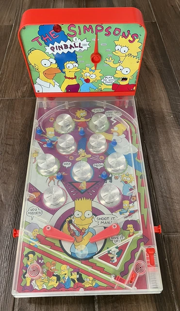 Vintage 1990 The Simpsons Table Top Pinball Game Sharon 20x10 Tested Complete