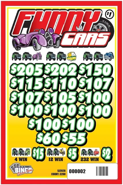 NEW pull tickets FUNNY CARS - Instant Tabs
