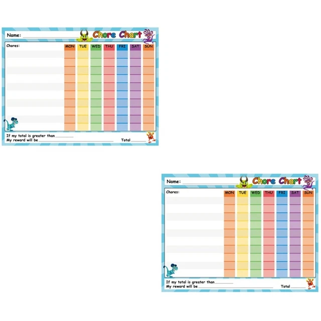 SET OF 2 Kid Stickers Toddler Chore Chart Whiteboard Cartoon £9.38 ...