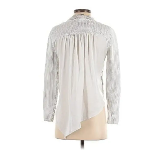 Simply Bera Vera Wang Knit Crop Hi Low Cardigan White Knight Womens XL 44"