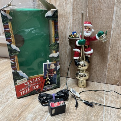 VINTAGE MR. CHRISTMAS Santa's Lighted Animated Tree Top Santa Claus