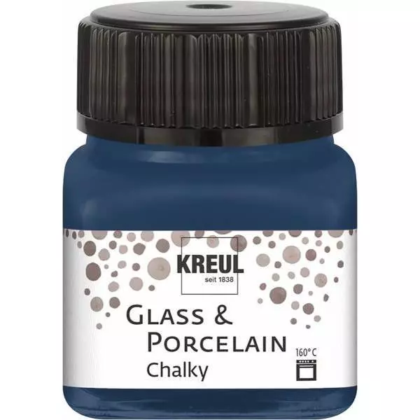 Kreul Glass & Porcelain Chalky 20 ml Navy Blue Glasfarbe Kreide-Optik Dunkelblau