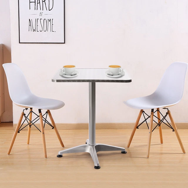 Modern Square Aluminum Indoor Outdoor Table with Base Home Bar Dining Table