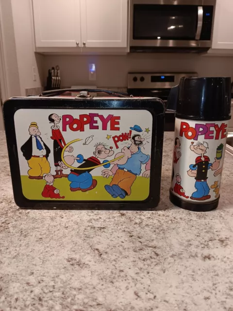 1962 Popeye Lunch Box & Thermos * Vintage * Very Rare Lunchbox Tin Cartoon Kit