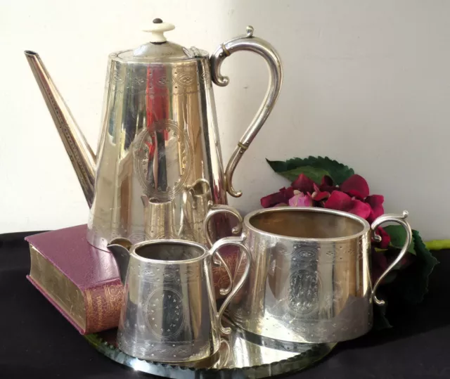 Art Deco Silver plate teapot set