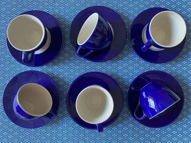 Set 6 Tazze Da Caffè Con Piattini KONZEPT – Porcellana Bianca 230 Ml, Adatti Per Microonde