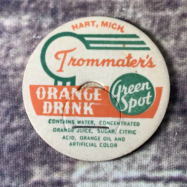 Vtg Milk Bottle Cap Hart Dairy Products Hart MI 1 5/8" Diameter Orange Drink