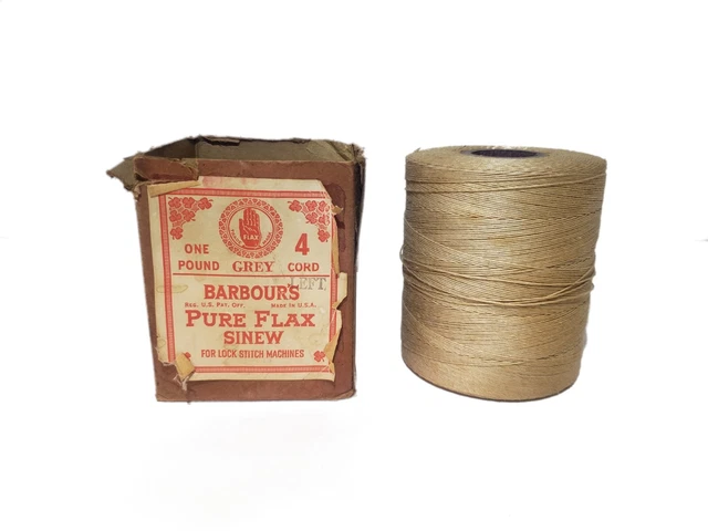 Barbour's Pure Flax Sinew for Lock Stitch Machines - 1 Pound Spool of Flax Sinew