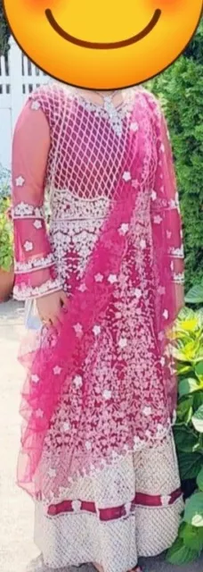 lengha choli bridal, saree, sari. Wedding, maroon red  size M anarkali 