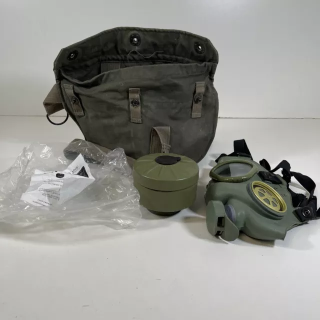 Serbian Military M1 Gas Mask Full Face Adult NBC With 60mm Filter Green NATO M59